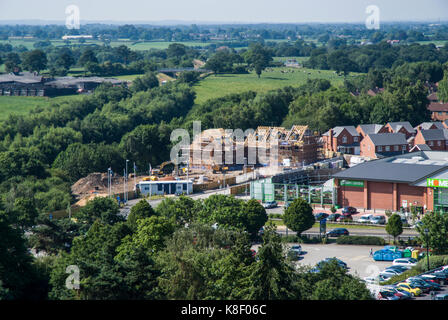 Vue aérienne de sandbach de St Mary's Church tower, Cheshire, Angleterre Banque D'Images