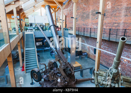 L'Angleterre, Portsmouth, Hampshire, le Musée Militaire Royale Amouries Fort Nelson, en vue de l'intérieur Banque D'Images