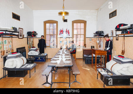 L'Angleterre, Portsmouth, Hampshire, le Musée Militaire Royale Amouries Fort Nelson, exposition de la chambrée Banque D'Images