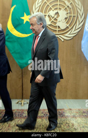 18 septembre-New York, NY- António Guterres, Secrétaire général, l'Organisation des Nations Unies assiste à la 72ème Assemblée générale des Nations Unies qui s'est tenue à New York Times Building le 18 septembre 2017 à New York. Crédit Photo : Mpi43/Mediapunch Banque D'Images