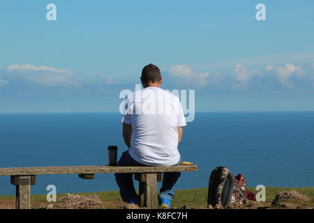 Llandudno, au Pays de Galles. Sep 19, 2017. Météo britannique. Sunny à Llandudno. Le grand orme Llandudno Crédit : Michael Clarke/Alamy Live News Banque D'Images