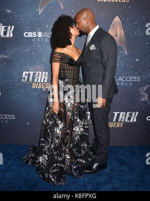 Los Angeles, USA. Sep 19, 2017. sonequa martin-vert  + mari vert kenric arrivant à la première découverte de star trek à l'arclight Theatre de Los Angeles le 19 septembre 2017. crédit : tsuni / usa/Alamy live news Banque D'Images