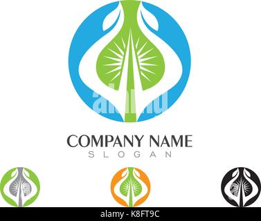 Logos de feuille verte nature écologie icône vecteur élément Illustration de Vecteur