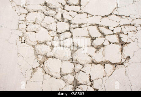 La fissuration du béton plancher de béton. Banque D'Images