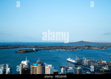 Vue depuis la Sky Tower à Auckland, Australie Banque D'Images