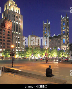 Canada, Québec, Montréal, place d'armes, basilique notre-dame, Banque D'Images