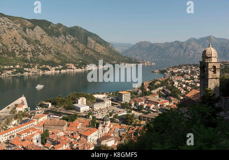 Portrait de maisons sur la côte, Kotor, Monténégro, Europe Banque D'Images