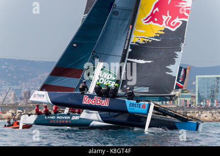 Catamaran Red Bull GC-32 à l'Extreme Sailing Series, Barcelone Banque D'Images