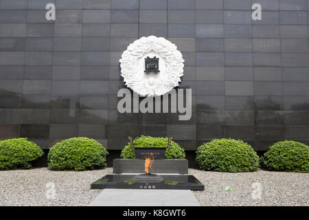 Monument pour les citoyens abattus au massacre Memorial Hall de Nanjing, Chine Banque D'Images