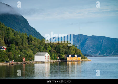 Paysage autour de village Eidsnes, Norvège, Scandinavie, l'Europe. Banque D'Images