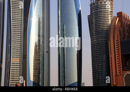 Complexe de construction de tours Etihad. jumeirah. 2007-2011. émirat d'abu dhabi. Banque D'Images