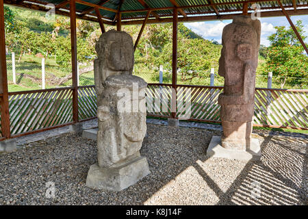 Les sculptures d'El Tablon en parc archéologique national de archéologiques Tierradentro, inza, Colombie, Amérique du Sud Banque D'Images