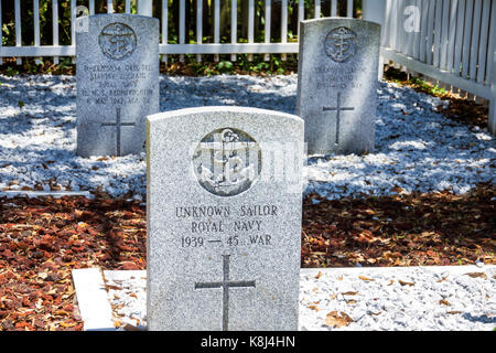 Caroline du Nord,NC,Outer Banks,Ocracoke Island,British Cemetery,World War II,HMS Bedfordshire,naufrage de navires,mémorial,Torpedo Junction,inconnu marin,gra Banque D'Images