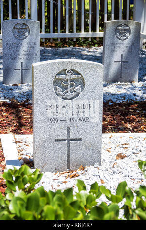 Caroline du Nord,NC,Outer Banks,Ocracoke Island,British Cemetery,World War II,HMS Bedfordshire,naufrage de navires,mémorial,Torpedo Junction,inconnu marin,gra Banque D'Images