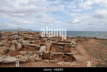 Les vestiges archéologiques dans la plage de Son Baulo, au nord de l'île de Majorque Banque D'Images