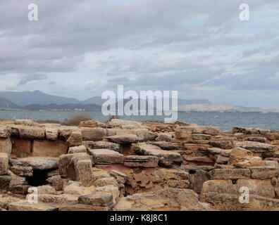 Les vestiges archéologiques dans la plage de Son Baulo, au nord de l'île de Majorque Banque D'Images