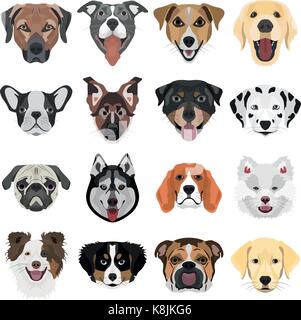 Collection de chiens pour l'illustration de l'utilisation créative en design graphique Illustration de Vecteur