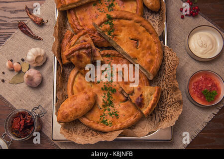 La composition des tartes différentes Banque D'Images