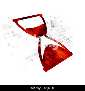 Concept : le temps sur hourglass digital background Banque D'Images