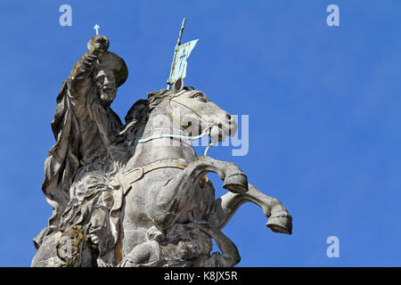 Equestrial statue de Santiago (saint jacques) à Santiago de Compostelle, Galice, Espagne Banque D'Images