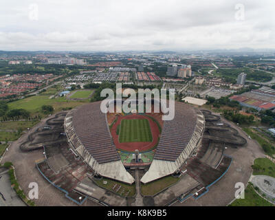 Shah Alam, Selangor, Malaisie - circa Août 2017 : Vue aérienne de drone stade Shah Alam en utilisant Banque D'Images