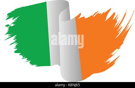 Drapeau Irlande symbole vecteur icône concevoir. Drapeau irlandais illustration couleur isolé sur fond blanc. Illustration de Vecteur