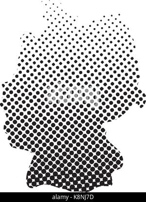 Carte de l'Allemagne l'icône Symbole vecteur de demi-teinte. design illustration isolé sur fond blanc. Illustration de Vecteur