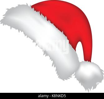Cap Santa hat Noël, icône, symbole, design. Vector illustration d'hiver isolé sur fond blanc. Illustration de Vecteur