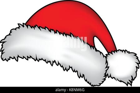 Santa hat, Noël, symbole, icône de la conception. Vector illustration d'hiver isolé sur fond blanc. Illustration de Vecteur