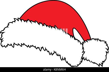 Santa hat, Noël, symbole, icône de la conception. Vector illustration d'hiver isolé sur fond blanc. Illustration de Vecteur