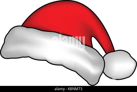 Santa hat, Noël, symbole, icône de la conception. Vector illustration d'hiver isolé sur fond blanc. Illustration de Vecteur