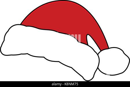 Santa hat, Noël, symbole, icône de la conception. Vector illustration d'hiver isolé sur fond blanc. Illustration de Vecteur