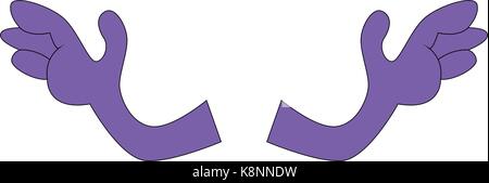 Mains cartoon vector illustration isolé sur fond blanc. Corps simple élément. Illustration de Vecteur