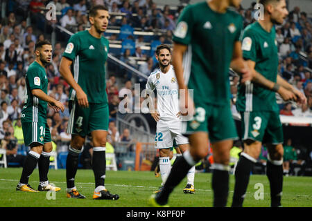 Francisco Roman Alarcon (22) joueur du Real Madrid. La Liga entre le Real Madrid CF vs Betis au Santiago Bernabeu à Madrid, Espagne, le 20 septembre 2017 . Más Información Gtres Crédit : Comuniación sur ligne, S.L./Alamy Live News Banque D'Images