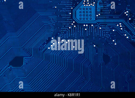 Circuit bleu fond de carte mère de l'ordinateur. Banque D'Images