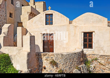 L'église Agios Dimitrios dans le château byzantin-ville de Monemvasia en Grèce Banque D'Images