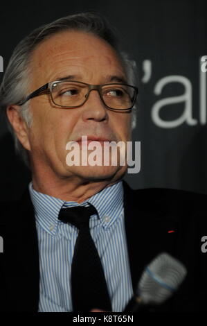 François Rebsamen, ministre du Travail, à une conférence à Lyon, France Banque D'Images