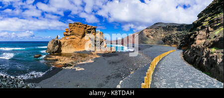 Belle el golfo,paysage volcanique de Lanzarote island,achat,Espagne. Banque D'Images