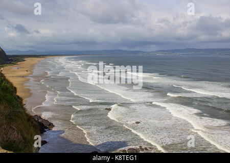 Une vue de la plage de descente de la falaise au Temple Mussenden Demesne dans la descente dans le comté de Londonderry en Irlande du Nord Banque D'Images