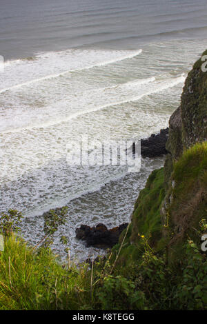 Une vue de la plage de descente de la falaise au Temple Mussenden Demesne dans la descente dans le comté de Londonderry en Irlande du Nord Banque D'Images