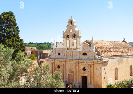 Façade du monastère d'Arkadi. arkadi, Crète, Grèce Banque D'Images