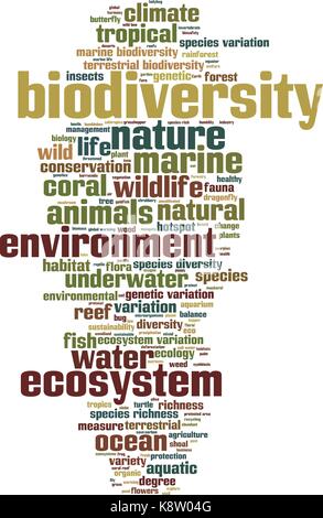 Mot de la biodiversité concept cloud. vector illustration Illustration de Vecteur