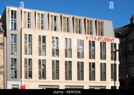 Nouveau bâtiment pour l'hébergement des étudiants, en étudiant Vita Westgate Road, Newcastle, Angleterre du Nord-Est, Royaume-Uni Banque D'Images