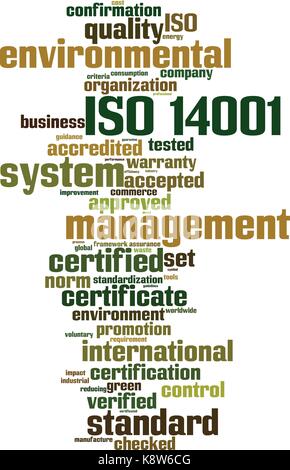 La norme ISO 14001 mot concept cloud. vector illustration Illustration de Vecteur