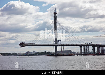 Pont inachevé, Saint-Pétersbourg, Russie Banque D'Images