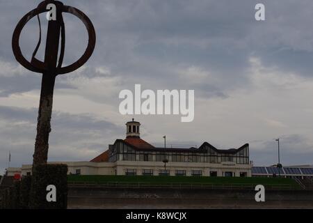 La plage d''Aberdeen Bal, Promenade. Nord-est de l'Écosse, au Royaume-Uni. Septembre 2017. Banque D'Images