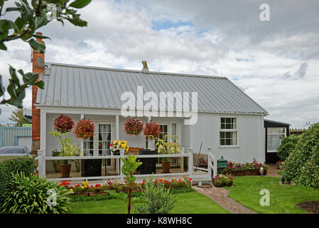 Une station en bois traditionnel cottage de vacances au Royaume-Uni Banque D'Images