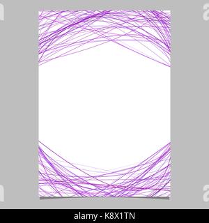 Avec modèle de courbe chaotique de bandes dans des tons violet en haut et en bas - scénario vierge page design Illustration de Vecteur