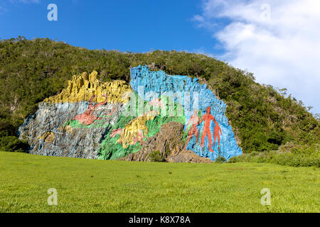 Viñales murale de la Préhistoire dans la vallée de Vinales Banque D'Images