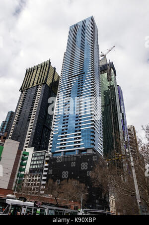 La construction de grande hauteur du centre-ville de Melbourne Australie victoria Banque D'Images